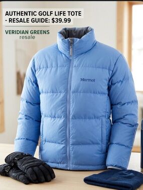 Marmot Sky Blue Quilted Puffer Jacket - Small/P